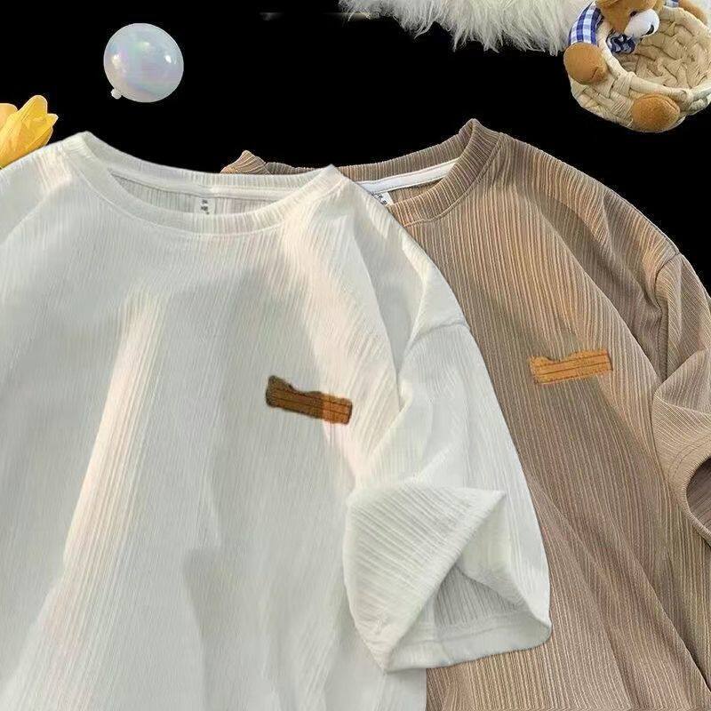 夏季冰丝t恤男短袖男薄款韩版ins宽松学生薄款速干潮流圆领上衣