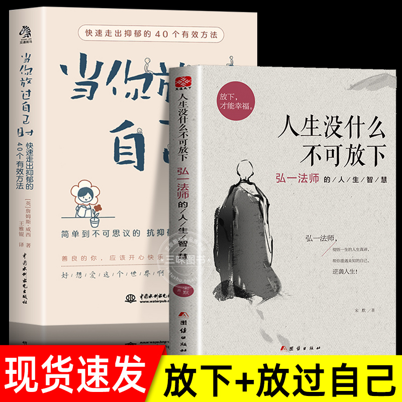 全套2册 当你放过自己时快速走出抑郁的40个有效方法+人生没什么不可放下 焦虑症抑郁症治疗书籍患者自救指南与自己和解社会心理学