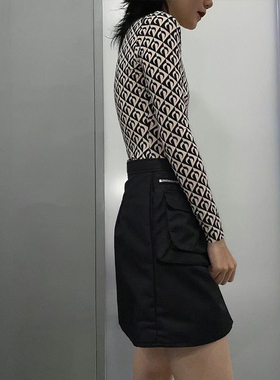 22秋冬新款m#arine 打底衫弹力长袖冰丝防晒上衣女serre月亮印花