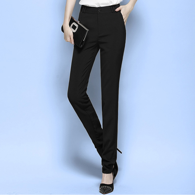 简约高腰裤光滑九分免烫