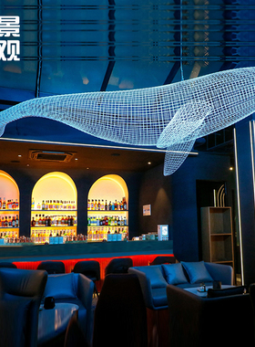 发光室内金属铁艺海豚大