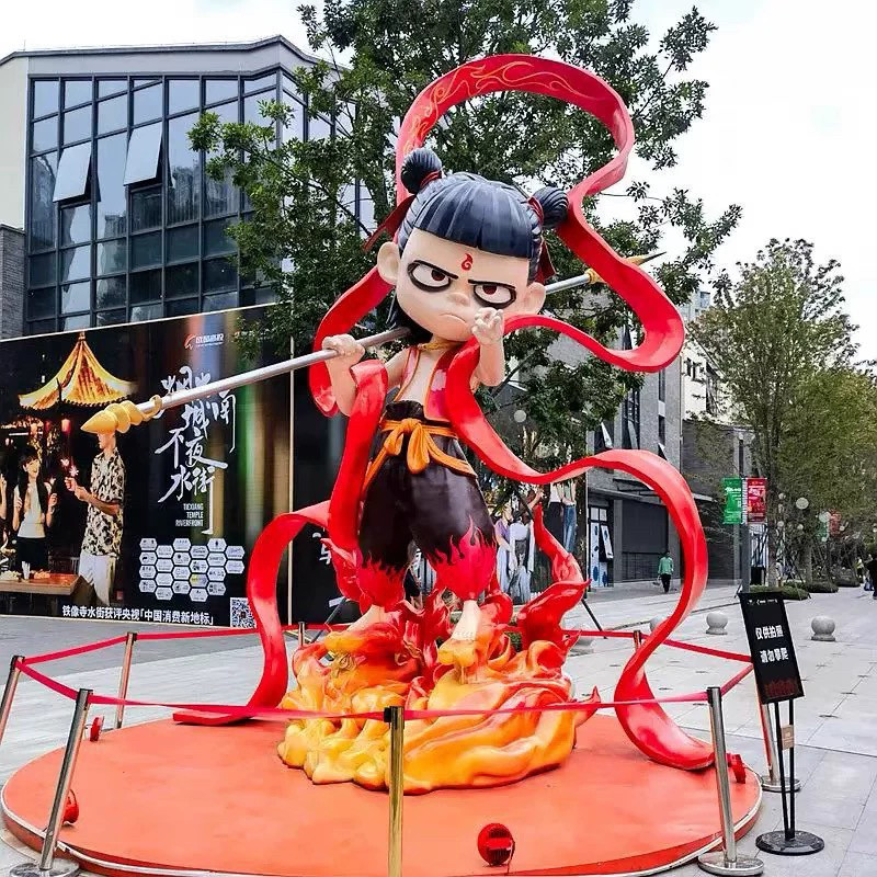 哪吒魔童降世雕塑卡通敖丙游乐园动漫人物玻璃钢定制大型落地摆件