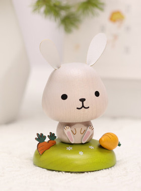 森活木趣可爱办公桌面装饰宿舍治愈解压女生礼物男生汽车弹簧摆件