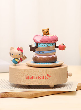 森活木趣HelloKitty八音盒木质音乐盒女孩结婚情人节儿童生日礼物