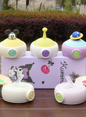 迪士尼肥仔杯盖23019儿童保温杯男孩食品级吸管水杯女孩宝宝杯盖