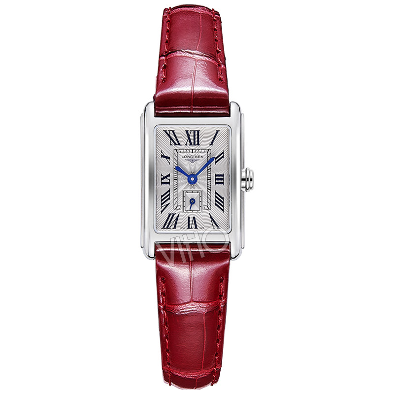 浪琴（LONGINES）黛绰维纳系列 红色皮带石英女士腕表 送老婆礼物