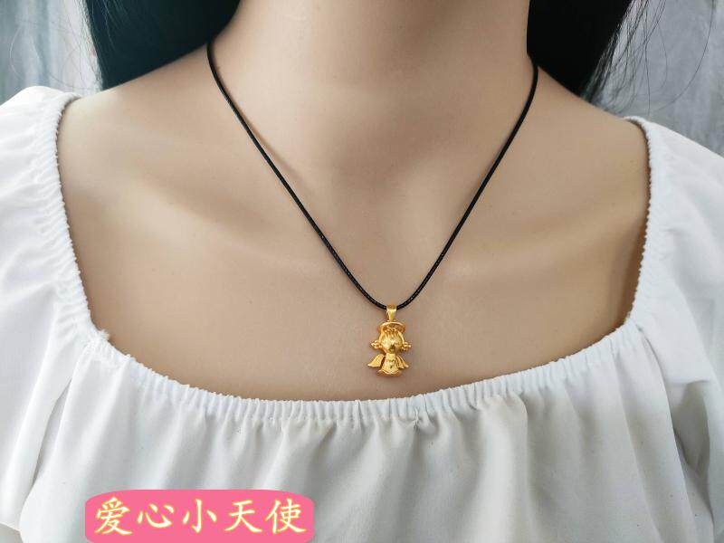 爱心小天使沙金项链女可调节饰品圣诞礼物送同学闺蜜生日礼物锁骨