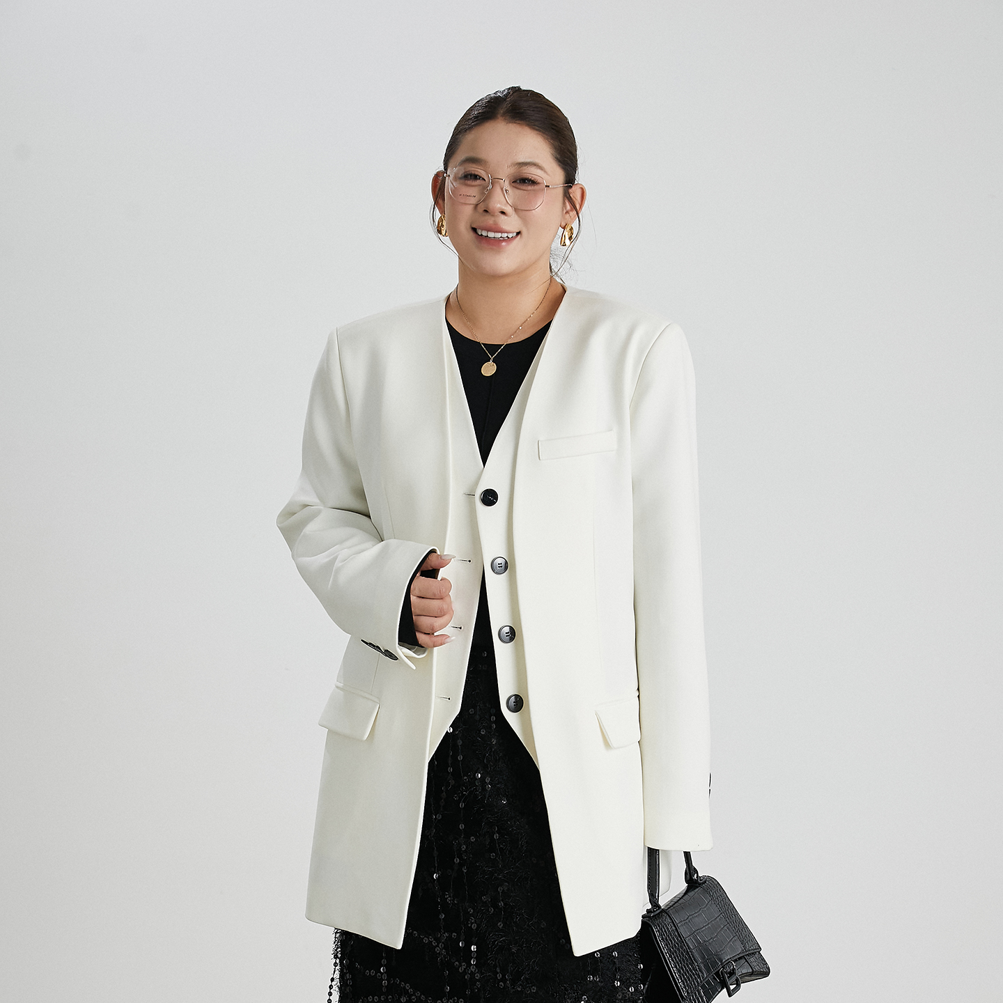 轻奢大码女装西装宽松显瘦百搭