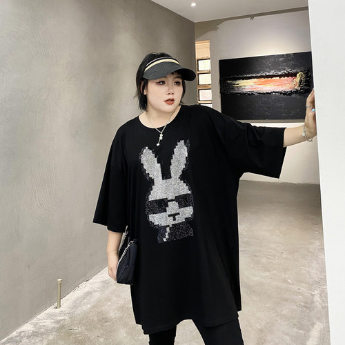大码女装T恤宽松显瘦百搭