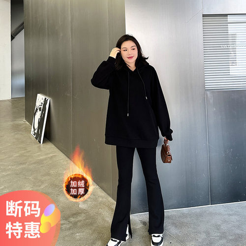 大码女装运动套装宽松胖mm两件套