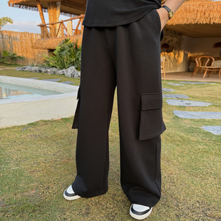 休闲裤 心存真特大码 胖mm宽松显瘦工装 2026春夏款 女装 空气层阔腿裤