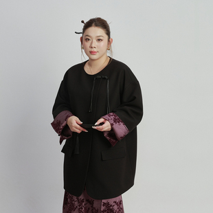 新款 外套女2026春装 胖mm宽松显瘦复古上衣 国风大码 设计感新中式