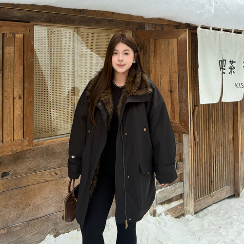 大码女装加厚外套宽松保暖