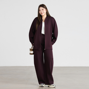 胖mm宽松显瘦阔腿裤 心存真大码 2026春新款 休闲卫衣套装 两件套 女装