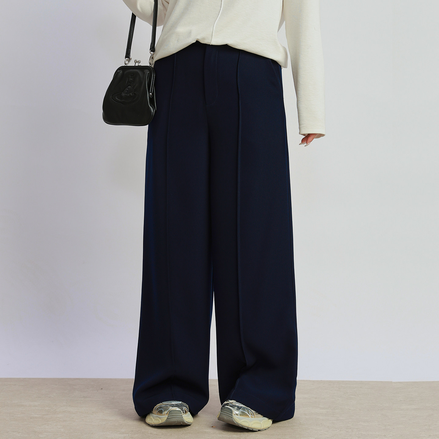 心存真大码女装2026春新款斜纹西裤200斤胖mm宽松直筒阔腿休闲裤,女装/女士精品,大码裤装,淘宝优惠券,粉丝福利购,淘宝优惠卷