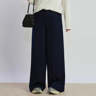 200斤胖mm宽松直筒阔腿休闲裤 心存真大码 斜纹西裤 2026春新款 女装