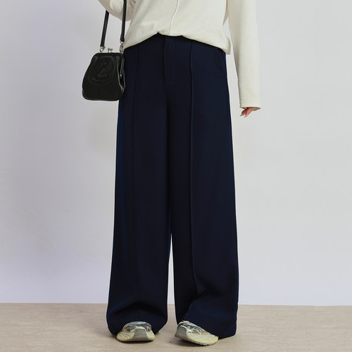 心存真大码女装2026春新款斜纹西裤200斤胖mm宽松直筒阔腿休闲裤 - 封面