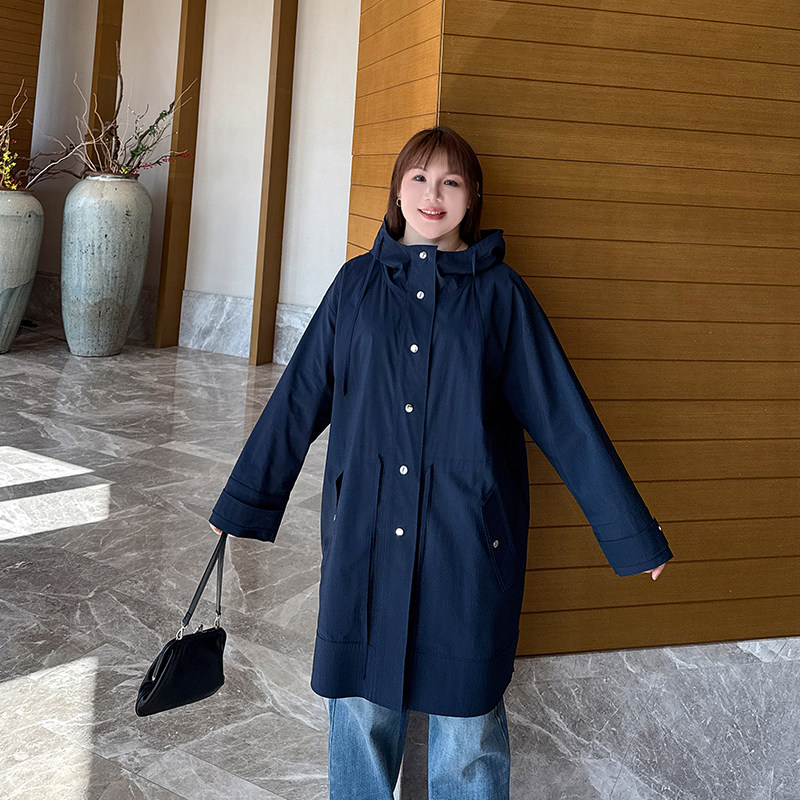 大码女装风衣宽松显瘦工装外套