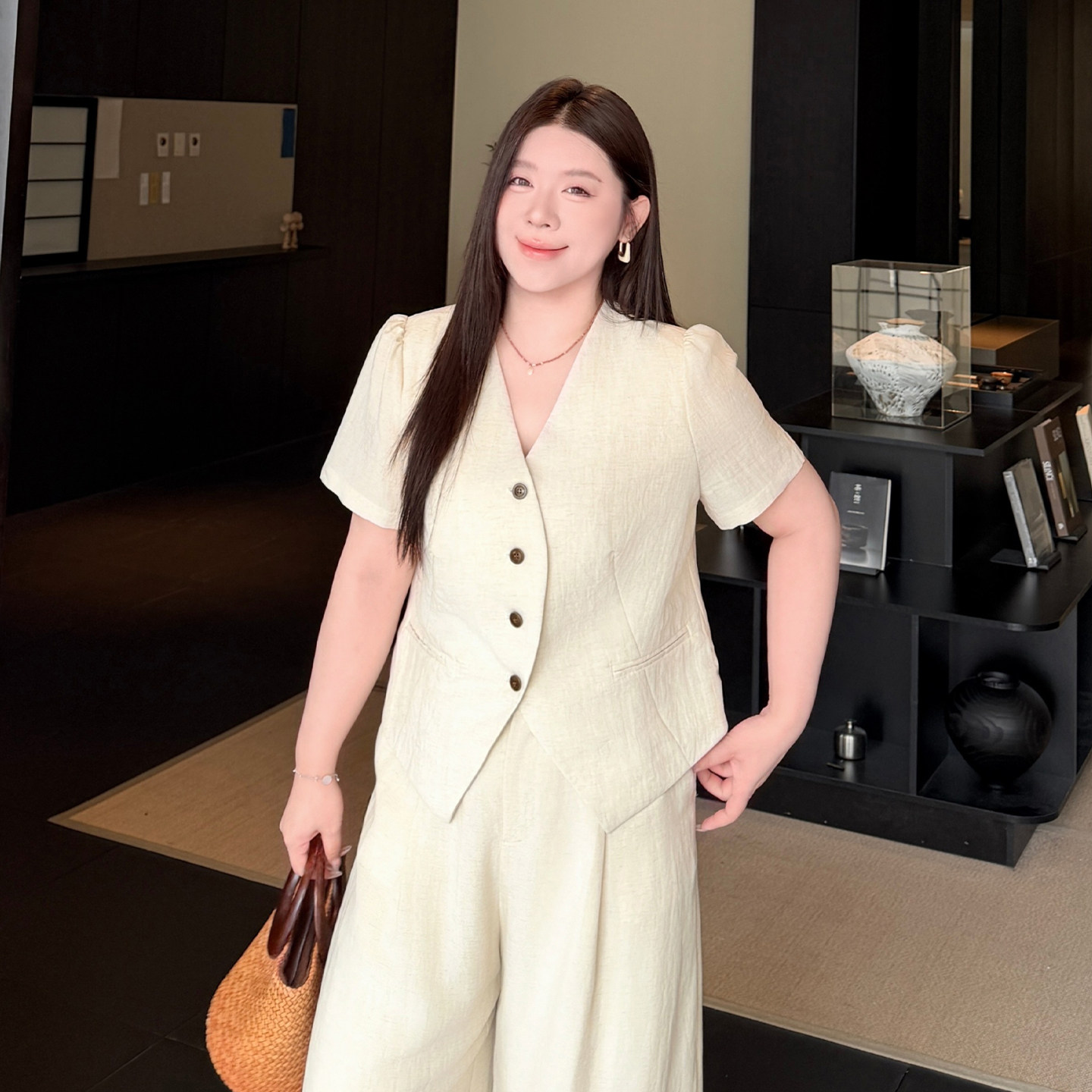 大码女装胖mm老钱外套长裤套装