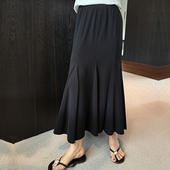 胖mm宽松显瘦遮胯中长款 垂感鱼尾裙春夏新款 半身裙 女装 心存真大码