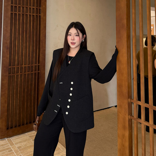 大码女装马甲宽松显瘦百搭