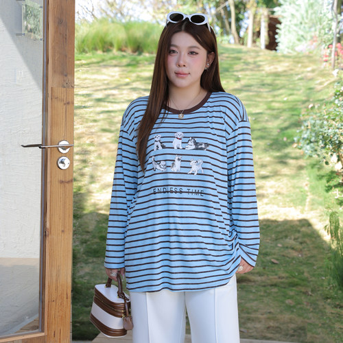 大码女装印花T恤宽松显瘦减龄