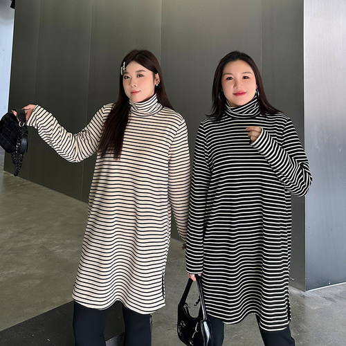 大码女装遮屁股长款打底衫宽松