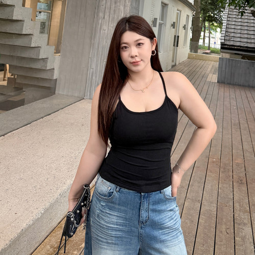 大码女装工字吊带宽松显瘦