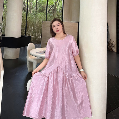 大码女装胖mm宽松显瘦连衣裙