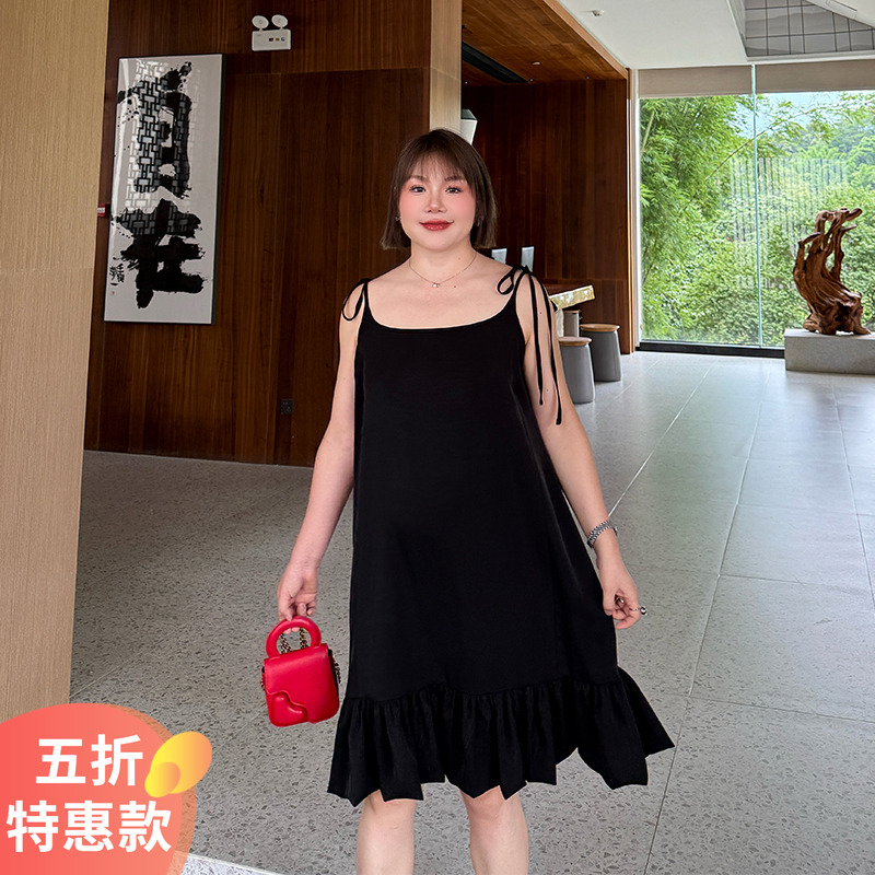 大码女装吊带连衣裙宽松显瘦