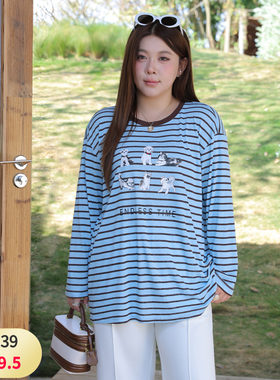 大码女装印花T恤宽松显瘦减龄
