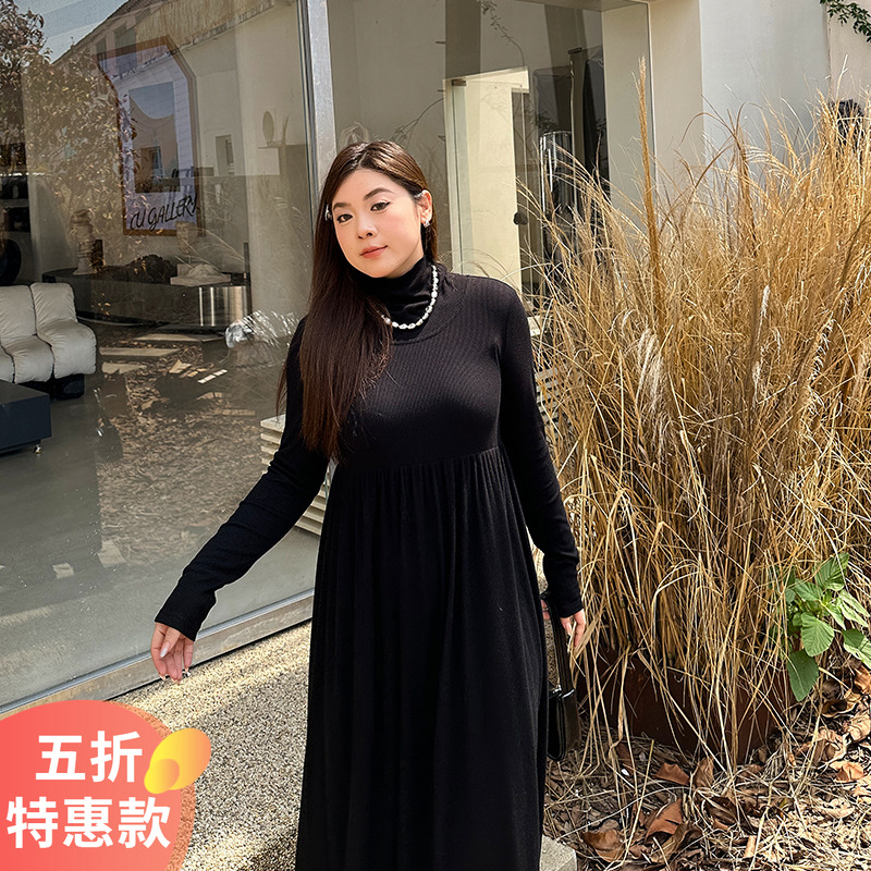 大码女装胖mm宽松显瘦打底连衣裙