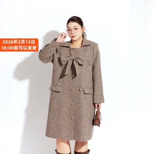 轻奢香风粗花呢西装裙大码女装2025冬季胖mm显瘦遮肚洋气连衣裙