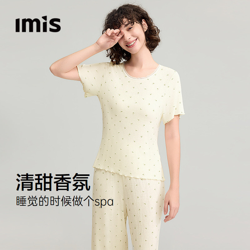 IMIS香氛睡眠衣短袖长裤家居服女图片