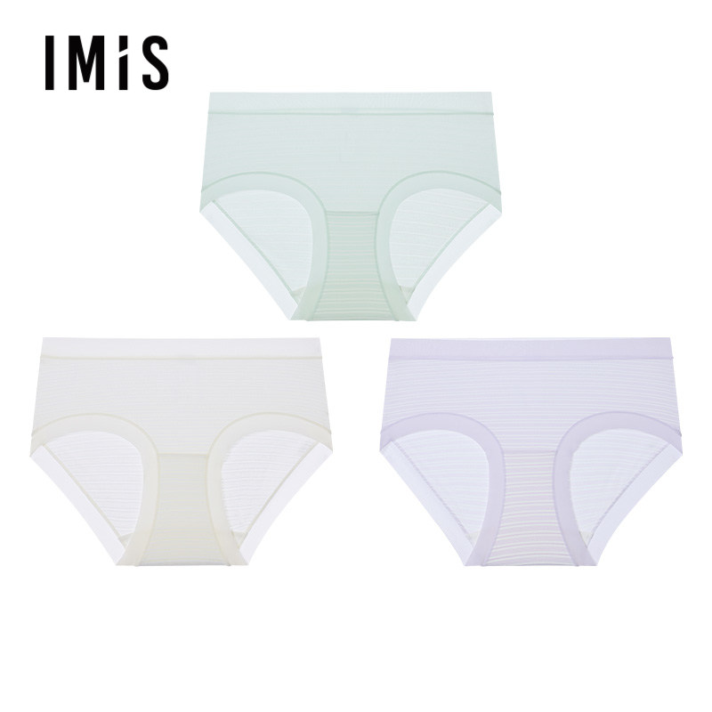 爱美丽3条装莫代尔印花中腰内裤女10A抗菌横条纹撞色无痕三角裤夏,女士内衣/男士内衣/家居服,平角裤,淘宝优惠券,粉丝福利购,淘宝优惠卷