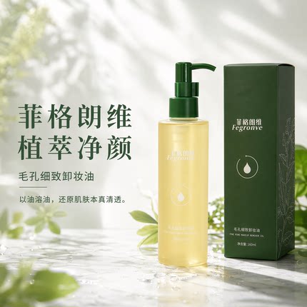 菲格朗维卸妆油 植物油脂基底 轻柔溶解各类彩妆 多种肤质可使用