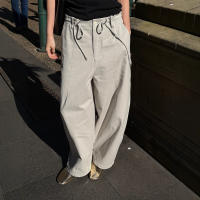Acme Ground drawstring high-waisted long Pants for women's fashion in autumn, loose and slimming, curved knife casual pants 31669 thumbnail 5