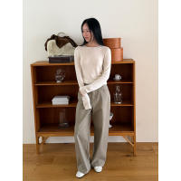 Acme Ground Thin Tencel Wool round-neck long-sleeved knitted sweater for women's simple autumn Slimming top 11382 thumbnail 8