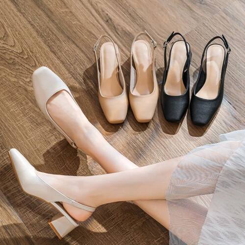 2025 New Mid Thick Heel High Heels Women's Shoes French Baot