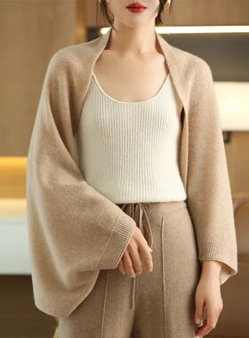 Women's Cashmere Shawl Scarf 100% Merino Wool Pure Color Sle