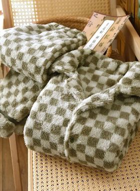 Flannel Plaid Men's Winter Pajamas Pijama Warm Clothes For S