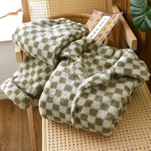 Flannel Plaid Men's Winter Pajamas Pijama Warm Clothes For S