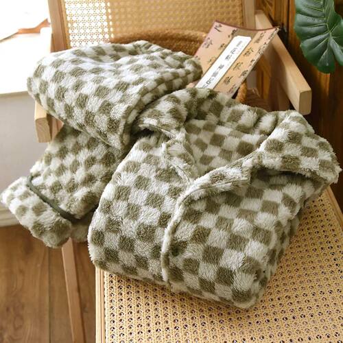 Flannel Plaid Men's Winter Pajamas Pijama Warm Clothes For S