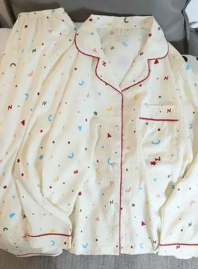 Autumn and Winter Pajamas Women Long Sleeve Pants Cardigan S