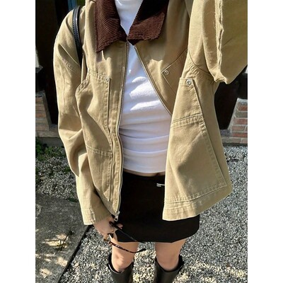 Autumn/Winter Fashion Vintage Coat Long-sleeved Regular Fit