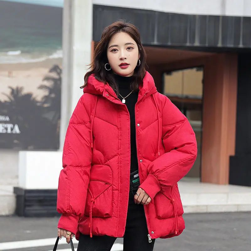 Women's 2025 Winter Loose Fit Hooded Cotton Padded Jacket, K
