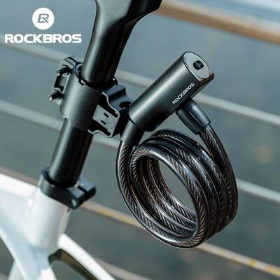 ROCKBROS Bicycle Lock Portable Anti-theft Bike Cable Lock wi