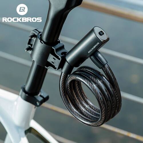 ROCKBROS Bicycle Lock Portable Anti-theft Bike Cable Lock wi