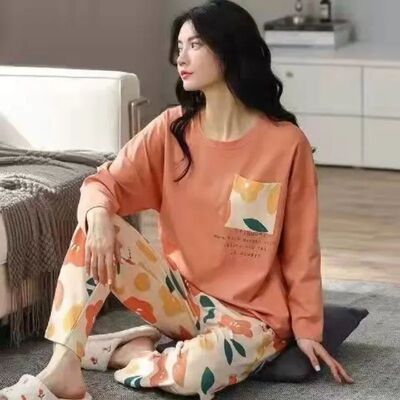 Pyjamas Set for Women's Plus Size Student Long Sleeve Spring