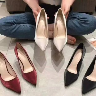 Stiletto Slip Heels New 2026 Women Pointed Toe Satin